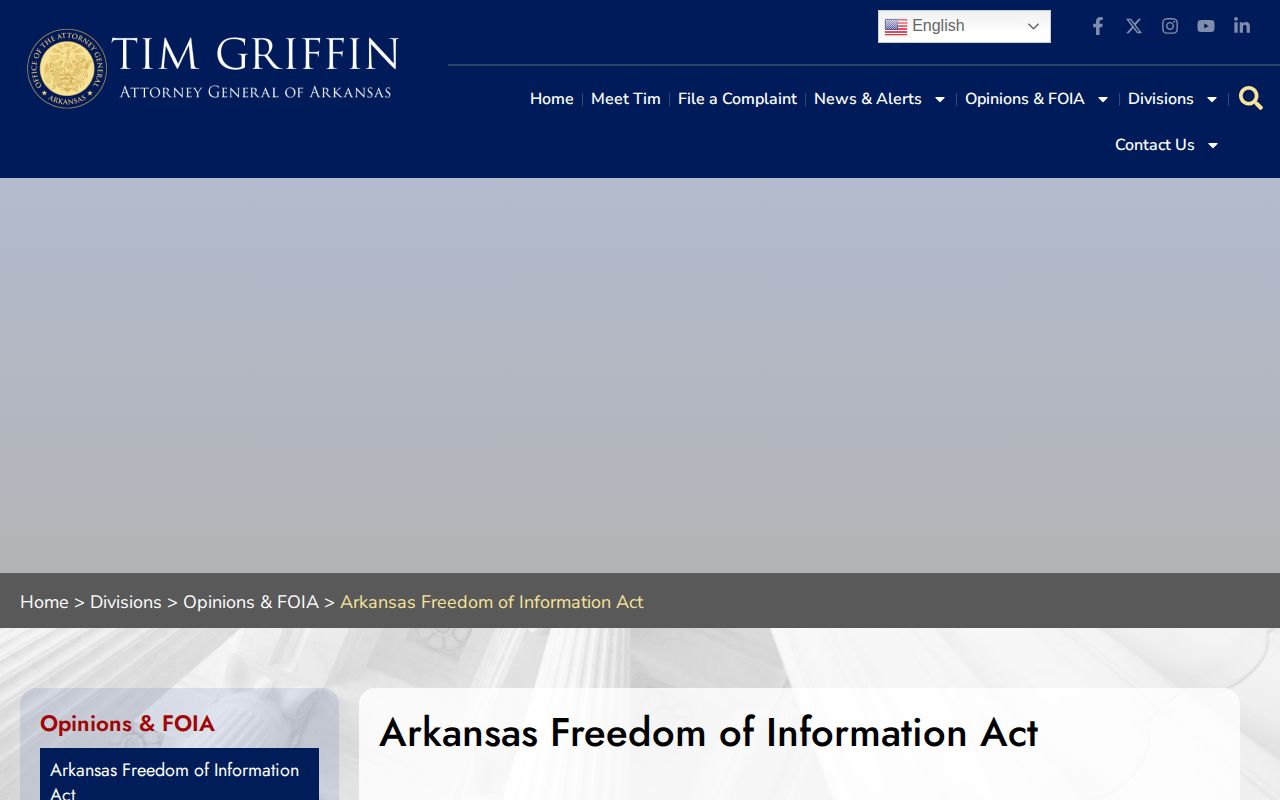 Arkansas FOIA overview for Lee County arrest record requests